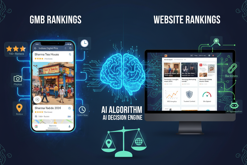 GMB vs Website Rankings: How AI Chooses What to Recommend